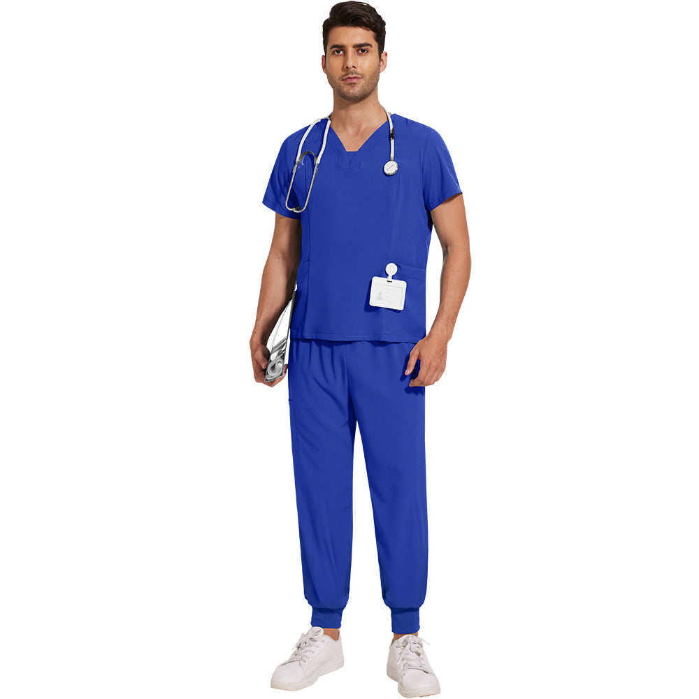 niaahinn Scrub Set for Men Medical Uniform Workwear Classic Top & Pant