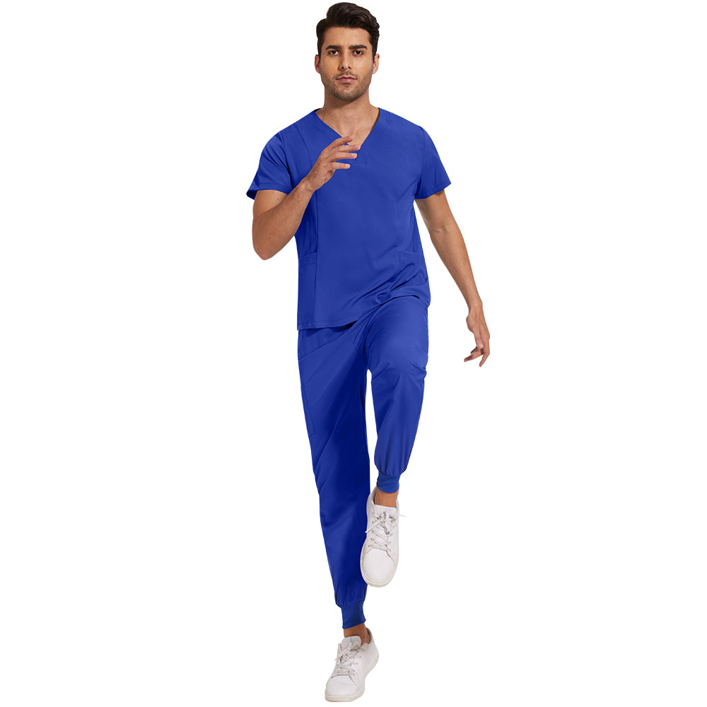 niaahinn Scrub Set for Men Medical Uniform Workwear Classic Top & Pant