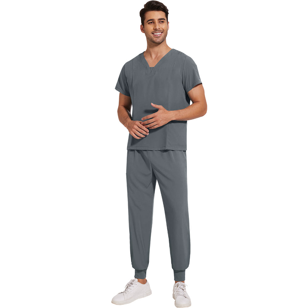 niaahinn Scrub Set for Men Medical Uniform Workwear Classic Top & Pant
