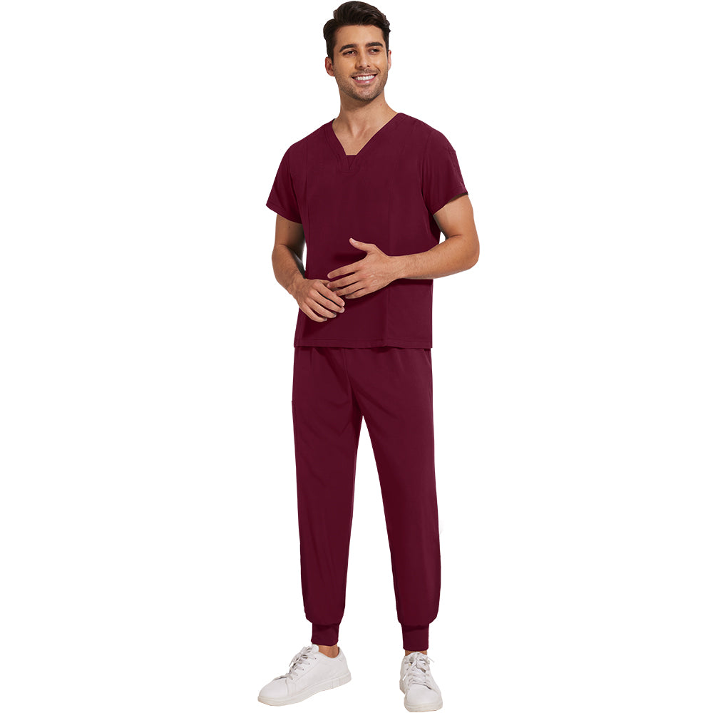 niaahinn Scrub Set for Men Medical Uniform Workwear Classic Top & Pant