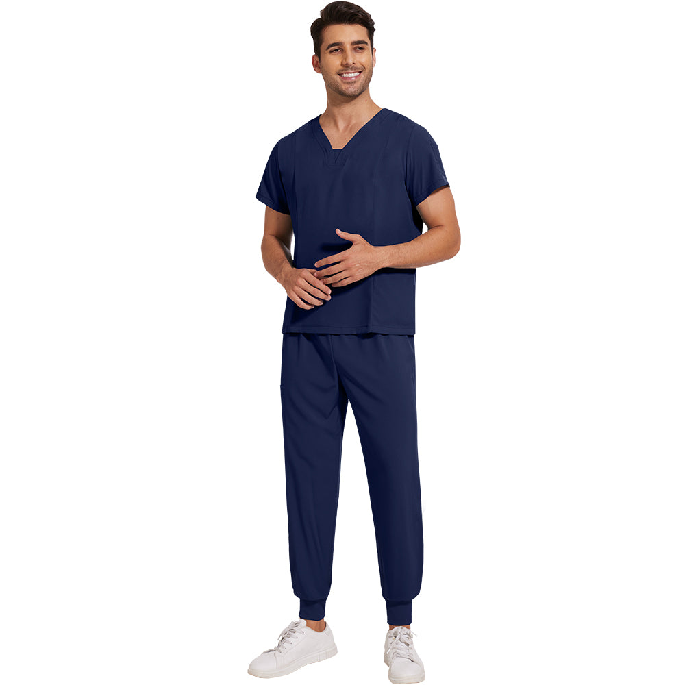 niaahinn Scrub Set for Men Medical Uniform Workwear Classic Top & Pant