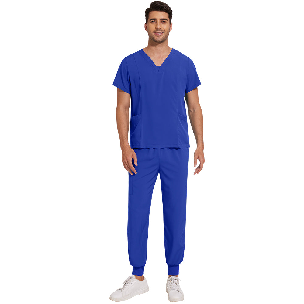 niaahinn Scrub Set for Men Medical Uniform Workwear Classic Top & Pant